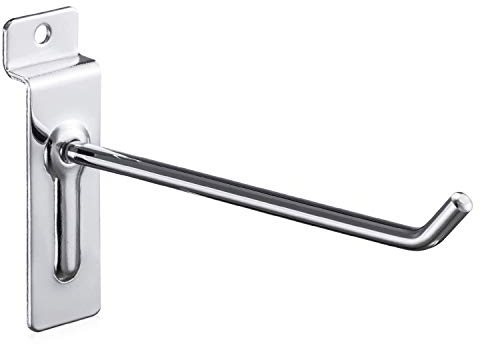 POLMART 96 Stück Lamellenwand Haken, Heavy Duty Einzelhaken Wandhaken Display Haken für Garage Storage, Leiter, Fahrräder, Organisation von Elektrowerkzeugen - 20 cm