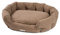 JAMAXX Ovales Hundebett mit Komfort-Füllung, Bezug Waschbar, Vintage Canvas Stoff, Hunde-Korb Körbchen mit Hohen Seitenwänden PDB2087 (L) 110x85, braun