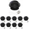 ledscom.de 10 Stück Deckeneinbaurahmen KRON, rund, schwarz matt (GU10/MR16/GU5,3/50mm) inkl. GU10 Fassung