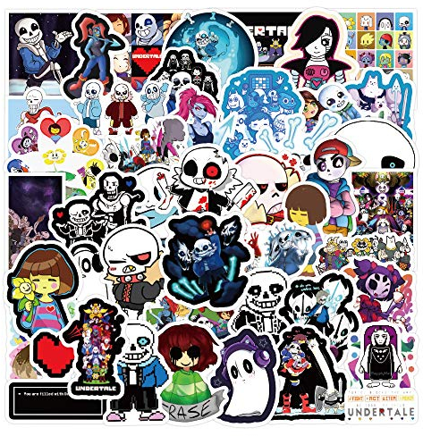 Bric Dodo 50 Stück Undertale Aufkleber Set Laptop Telefon Gitarre Skateboard Computer Superhelden Vinyl Stickers Wasserdicht Undertale Aufkleber für Jugendliche Kinder Erwachsene