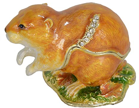 ABCBCA Lemming Tier Wohnkultur Zinn Ornament Metall Jewel Box Wild Tier Schmuck Box Emazeled Andenkenkiste Vintage Sammlbare Geschenk schmuck kästchen