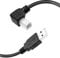 YACSEJAO - Cavo USB per stampante USB 2.0 a 90 gradi, da USB 2.0 a maschio a B maschio, con stampa ad alta velocità da 480 Mbps, nero (angolo sinistro)