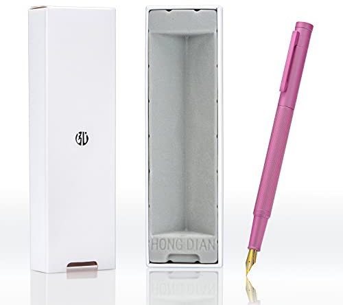 Wikult Personalized Hong-Dian Pink Forest Fountain Pen, Fine Nib Classic Design with Gift Box Set, Engraved with Your Name