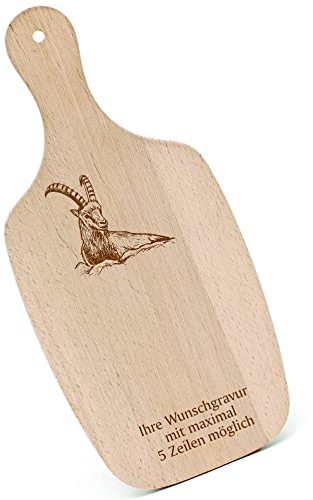 Chopping Board Breakfast Board Personalised Engraving Lying Capricorn with Handle 330 x 150 Wooden Board Kitchen Chopping Board