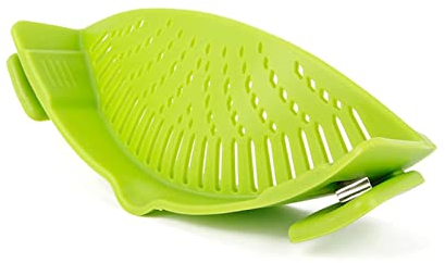 Pot Strainer Silicone Clip-on Colander Multifunction Cooking Strainer for Vegetable Noodles Bowl Home Kitchen(Random Color)