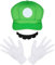 Aomig Kostüm Zubehör Mütze, Faschingkostüme Hüte mit Schnurrbärte Handschuhe, Super-Brüder Kostüm Hut Cap für Karneval Halloween Rollenspiel für Erwachsener Herren Damen(Grün)