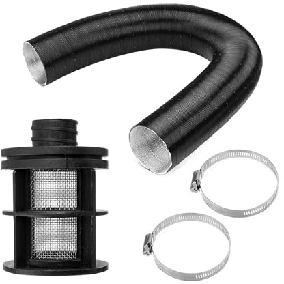 BODYA 25 mm Lufteinlassfilter, Schalldämpfer-Ansaugrohr-Set, kompatibel mit Webasto Eberspacher Diesel Standheizung, schwarz