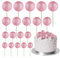 ASTARON 20 Pcs Ball Cake Topper Decorations Mini Balloons Cake Topper Sticks Pink Glitter Balls Cake Picks Cake Topper Balls Cake Decorations for Wedding Birthday Cake Decorations