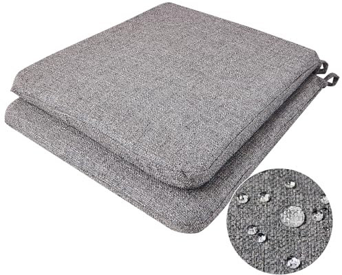 BALCONY & FALCON Stuhlkissen, Bezug abnehmbar, maschinenwaschbarer Bezug, rutschfestes Sitzkissen mit Bändern, strapazierfähige Stuhlauflagen für Küchenstühle im Innenbereich Hellgrau 41.5*38 cm * 2