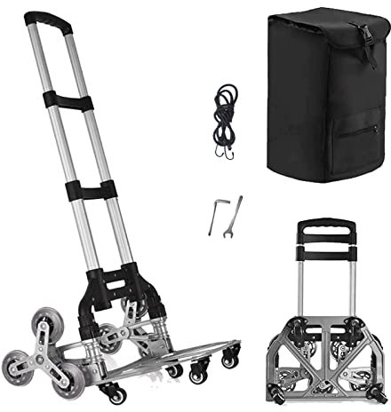 Stair Climbing Hand Truck Heavy-Duty Shopping Cart,Heavy-Duty Hand Truck Portable Folding Cart for Moving with Universal Wheels and with Waterproof Canvas Bag