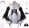 bi bi hou Rem Ram Cosplay Kostüm Komplettes Set mit Perücke Maid Dress Anime Re Zero Cosplay Rem Ram Verkleidung Maid Kleid Halloween Karneval Party Bühnenauftritt Kostüm Erwachsene