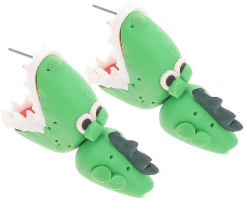 DEARMAMY Kreative Ohrstecker Krokodilform Aus Polymer Ton Trendiger Ohrschmuck Für Frauen Und ädchen Originelle Ohrdekoration Für Jeden Anlass