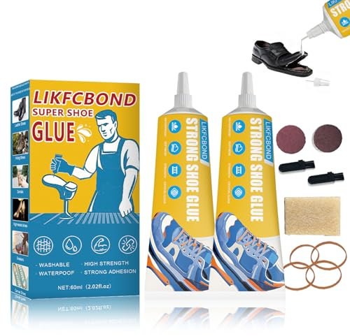 LIKFCBOND Colla Forte per Scarpe, 120ml Colla Scarpe Professionale, Adesivo per Riparazione Scarpe, Adesivo Universale per Tutti i tipi di Suole di Scarpe