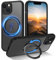 Telaso Cover iPhone 13, Compatibile con MagSafe, Supporto Invisibile Ruotabile a 360°, Magnetica Custodia iPhone 13, Traslucida Opaca, Anti-impronta Antiurto Antigraffio, Nero