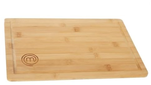 Tabla de Cortar Bambu 34x23.5x1.00cm – Resistente y Ecológica | Marca MasterChef – Ideal para Cortar Frutas, Verduras, Carne, y Pan | Superficie Antibacterial y Duradera