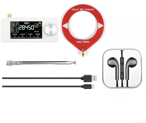 Radio portable SI4732, récepteur écran couleur 1,9, batterie AM FM LSB, USB, HF, SW, VHF, prise jack stéréo 3,5 mm, contrôle ESP32-S3 (rouge)