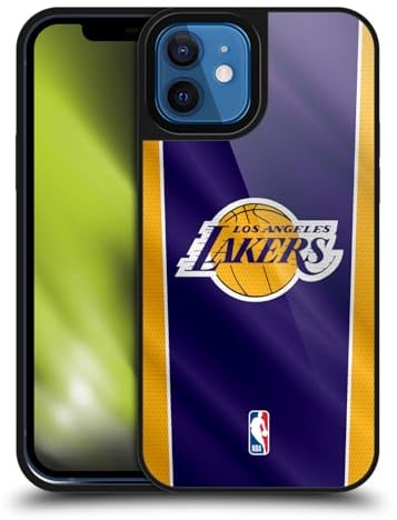 Head Case Designs Offizielle NBA Vertikalbanner Los Angeles Lakers Gel Armour Hülle [Militärischer Schutzgrad] kompatibel mit Apple iPhone 12 / iPhone 12 Pro