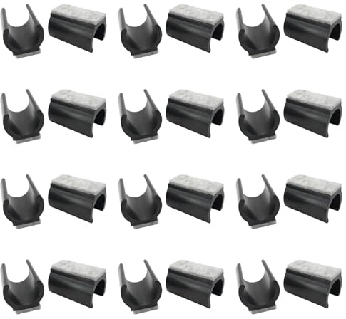 24 pièces Patin Sol en Forme de U, Protection Pied de Chaise, Chaise en Plastique avec Patinsen Feutre, 25mm Patinsde Chais Cantileveren Feutre, Patins Chais Tubulaire, pour Piedsde Chaiseronds