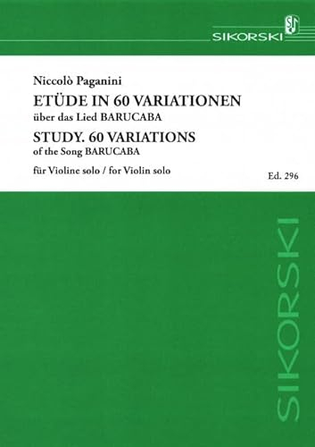 Etüde in 60 Variationen über das Lied Barucabà: op. 14. violin solo.