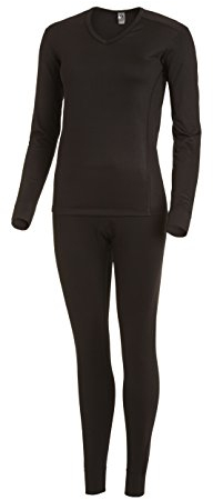 Medico Damen Wäsche Set Thermounterwäsche Funktionsunterwäsche Skiunterwäsche Schwarz 36/38