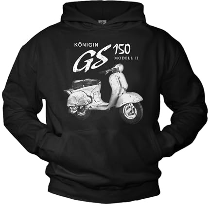 MAKAYA Vintage Roller Kapuzenpulli Königin Gs 150 Schwarz M-XXL