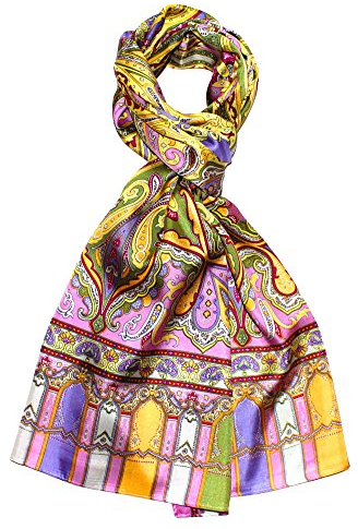 Lorenzo Cana Herren Seidenschal aufwändig bedrucktes Paisleymuster,100% Seide, 50 cm x 165 cm harmonische Farben 8906711