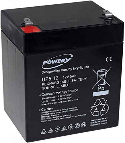 Powery Batería de Gel para APC Back-UPS ES500 5Ah 12V
