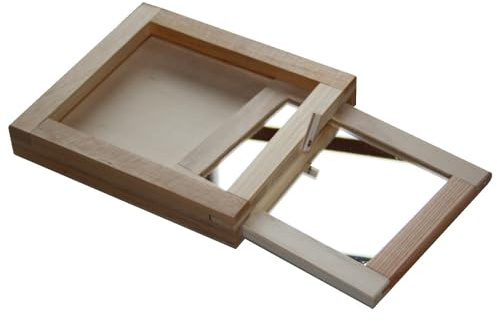 Dönges Lötstellenspiegel mit Schutzkasten (Lötspiegel), für Kabellötstellen, Rahmen und Schutzkasten aus Holz