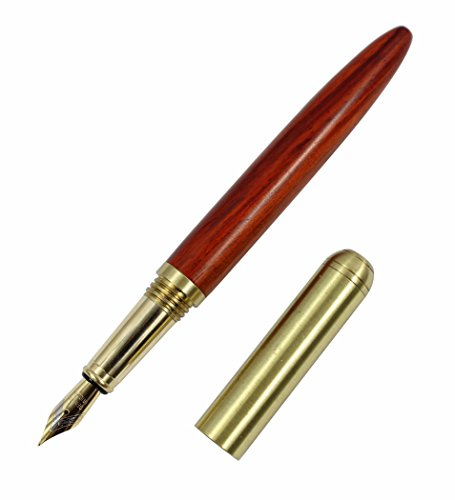 Hillento hochwertiger Holz Füllfederhalter Holz Schreibwaren Geschäftsbürobedarf Holz handwerklich Füllfederhalter 0.7mm, rot Holz