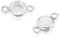 Stera Jewelry 6 Stück 925 Sterling Silber 6 mm runde Fassung mit 2 Schlaufen Lünette Cup Findings für Anhänger Armbänder Ohrringe