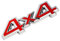 1 Stücke 3D Metall 4x4 allradantrieb Auto Aufkleber Emblem Abzeichen (Rot #Silber)