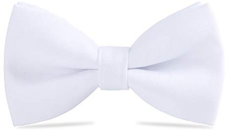 WELROG Klassische gebundene Fliege Kids & Men’Formal Solid Tuxedo Gabardine Einstellbare Fliege Krawatte für Erwachsene & Kinder für Hochzeitsfeier Ausgefallene Plain Bowties (Weiß)