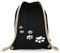 Turnbeutelliebe® Turnbeutel mit Motiv - Pfoten - Baumwolle schwarz - Sportbeutel - Rucksack - Stoffbeutel - Gym Bag - ca. 12 Liter - 37 x 46 cm