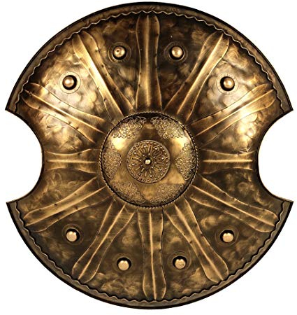 LOOYAR Antiker Trojanischer Kriegsschild antiker griechischer Schild handgefertigt Metall Handwerk für Ritter Krieger Kostüm Schlacht Spiel Halloween Cosplay LARP Home Office Wanddekoration