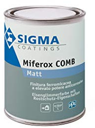 SMALTO FERROMICACEO MIFEROX COMB - FONDO E FINITURA FERROMICACEA 2IN1 - applicazione diretta su supporti ferrosi. (1 LT, BASE GRIGIO 02)
