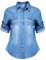 N/AA Women Fashion Long Sleeve Denim Blouses Soft Solid Color Lapel Button Shirt Slim Tops (Blue, M)