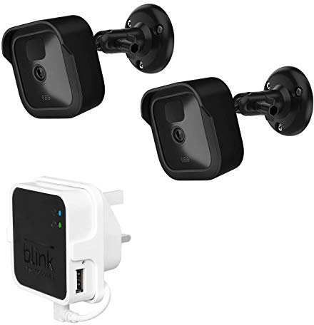 HOLACA Blink Outdoor Camera Mount, Weather Proof Protective Cover/Mount with Blink Sync Module Outlet Mount for All New Blink Outdoor Home Security Camera System, Black 2Pack