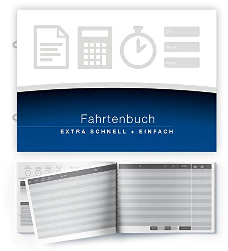 Fahrtenbuch - EXTRA SCHNELL ausfüllbar | 64 Seiten - 420 Fahrten | mit Ringösen zum Abheften in A4 oder A5 Ordner | Heft im A5 Format - für alle KFZ, PKW und LKW