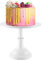 Holdfiturn Cake Stand 10 Inch Round Cake Plate Pedestal Modern Dessert Display Cup Cake Display Stand with Pedestal for Party Wedding Birthday Party (White)