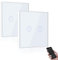 BSEED Smart Lichtschalter 2 Fach 2 Wege Wifi Smart Lichtschalter arbeitet mit Amazon Alexa and Google Home,Glas Touchscreen-schalter Weiß-2 Pack(Erforderlich NeutralDraht)