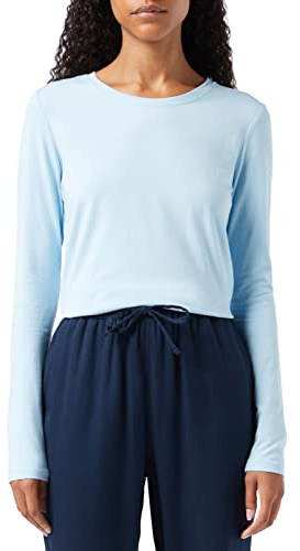 Amazon Essentials Women's Classic-Fit Long-Sleeve Crewneck T-Shirt (Available in Plus Size), Sky Blue, Small