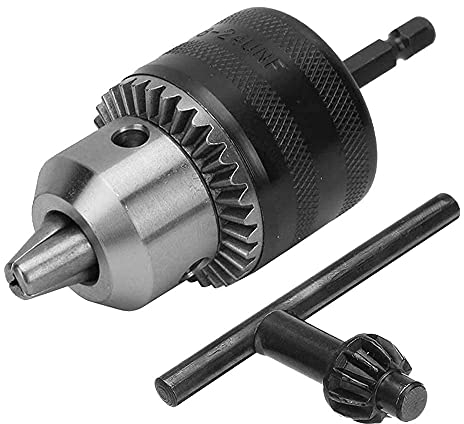 Mesee Zahnkranzbohrfutter, 0,5-6,5mm Schnellspannbohrfutter, 1/4 Zoll Sechskantschaft Schnellwechsel-Konvertierungswerkzeug, Metallfutter + Sechskantschaft, schwarz