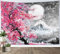 LB Wandteppich Japanischer Berg Fuji Wandtuch Rosa Kirschblüten Wandbehang Mondgrau Tapisserie für Wohnzimmer Schlafzimmer Wohnheim Wanddeko,235x180cm