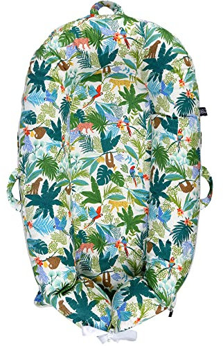 DockATot Deluxe Baby-Liege-Bezug für Neugeborene, 100 % Baumwolle, extra Bezug, hypoallergen, Ersatzbezug für Dock A Tot Docks Deluxe + üppiger Dschungeltageszeit (nur Bezug)