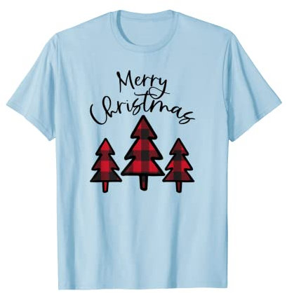 Pyjama de Noël à carreaux Rouge/noir T-Shirt