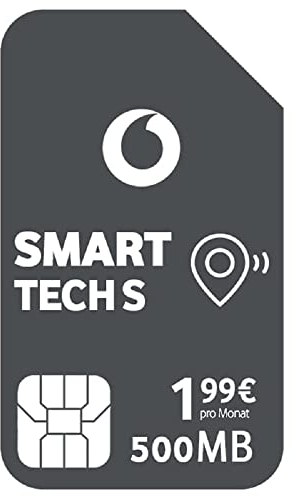Vodafone Smart Tech S, 500 MB Daten, für smarte Geräten, GPS Tracker, Telemetrie, Alarm Systeme (Nicht für Smartphones, Tablets, Keine Sprachanrufe) ABO 24 Monate Laufzeit, IoT, M2M SIM