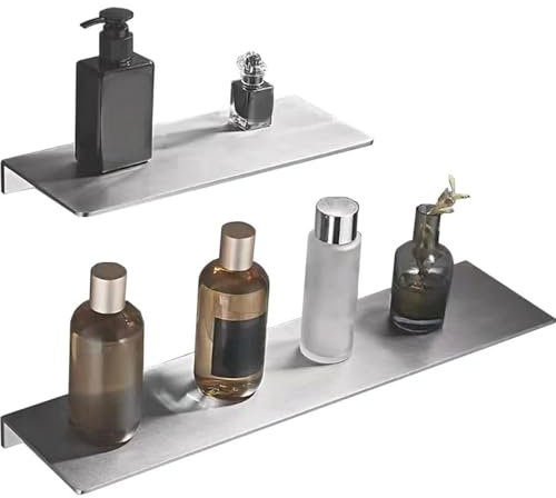 Biutimarden Duschablage Ohne Bohren SUS304 Edelstahl Badablage Gebürstet Selbstklebende für Badezimmer Schlafzimmer Küche Dusche Wandregal Wandmontage,Länge 30/40cm