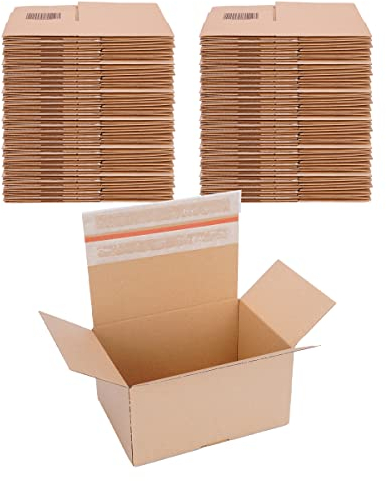 verpacking Automatik Karton 213 x 153 x 109 mm Braun (Außenmaß 215 x 155 x 120 mm) VP 30 Versandkartons mit selbstklebendem Deckel stabile Kartonagen (120 Stück)