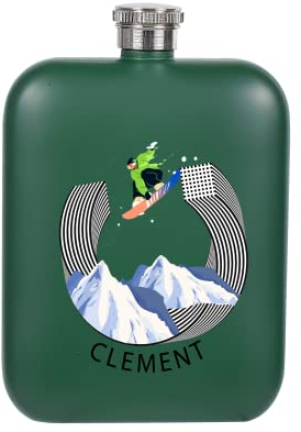 Ecosides Personalized Ski Flask, Winter Liquor Flask, Ski Flask Ride Free, Flask with Funnel and Gift Box