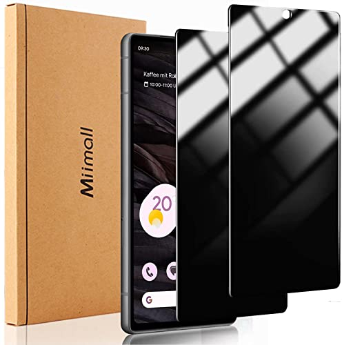 Miimall 2 Stück Schutzfolie Kompatibel mit Google Pixel 7A Sichtschutz Schutzfolie, 9H Gehärtetes Glas Blickschutzfolie Anti-spy Privacy Folie für Google Pixel 7A 5G Schutzfolie